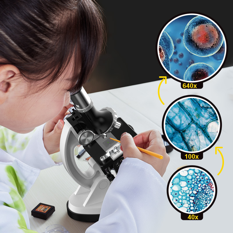 Upgraded 1200x microscope student metal microscope set High-definition high-magnification scientific experiment microscope Application Scenario