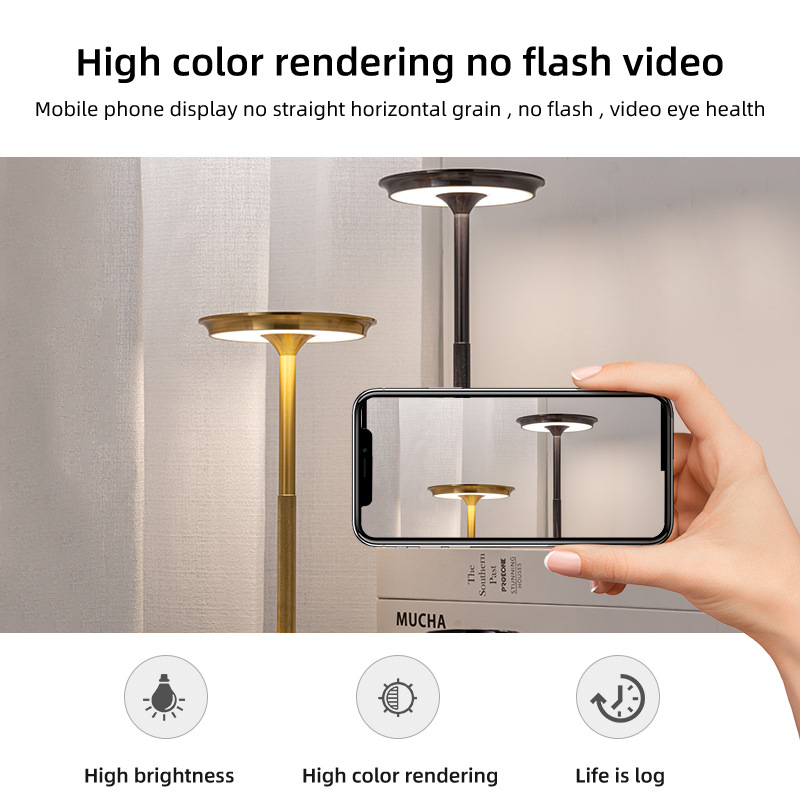 Lámpara de mesa LED luz transfronteriza lámpara de mesa recargable de lujo dormitorio cabecera de cama moderno y minimalista toque barra de caracteres pequeña luz de noche details Picture
