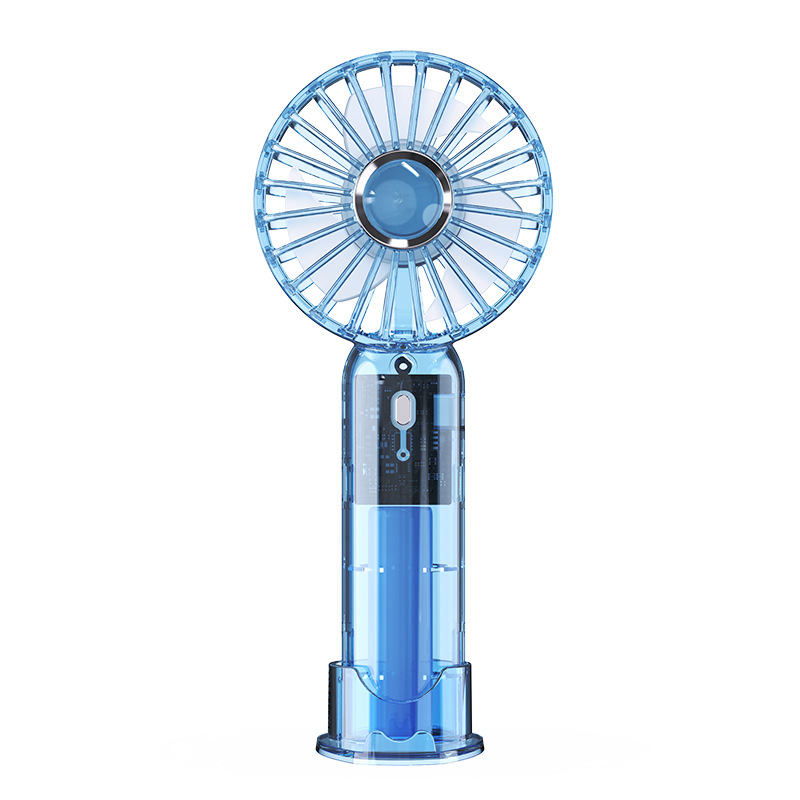 New mini transparent fan charging handheld electric fan, outdoor portable small private mold usb portable charging type Item Picture