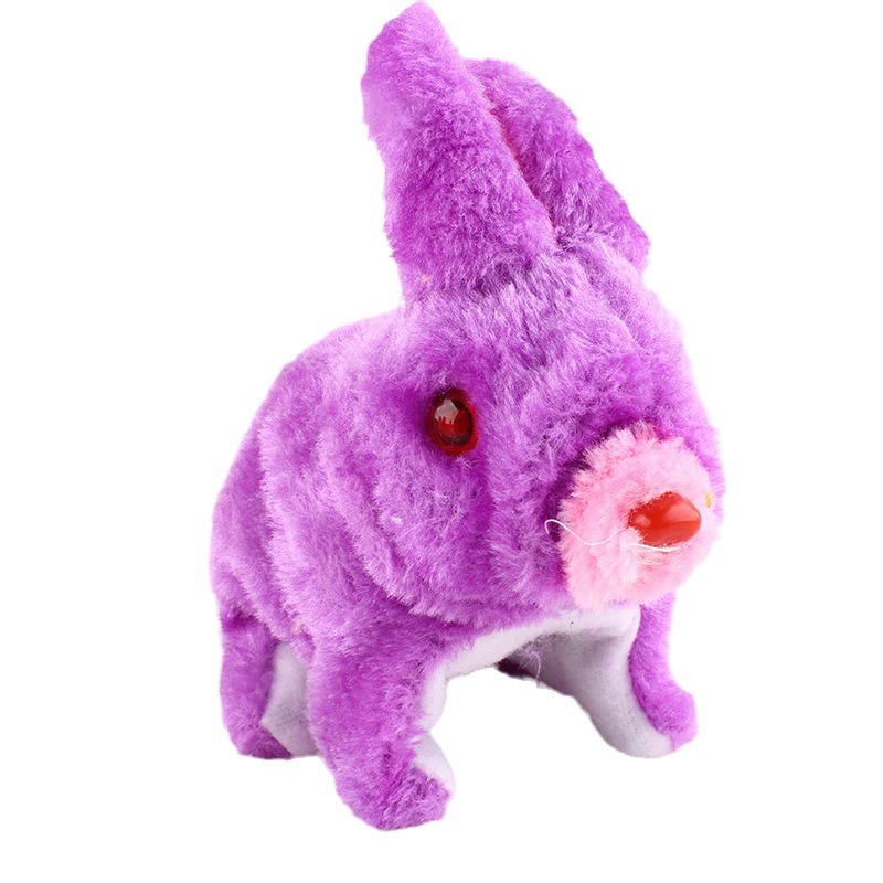 New electric plush luminous rabbit that can jump and cry, realistic rabbit children's luminous toys, street stall supply Item Picture