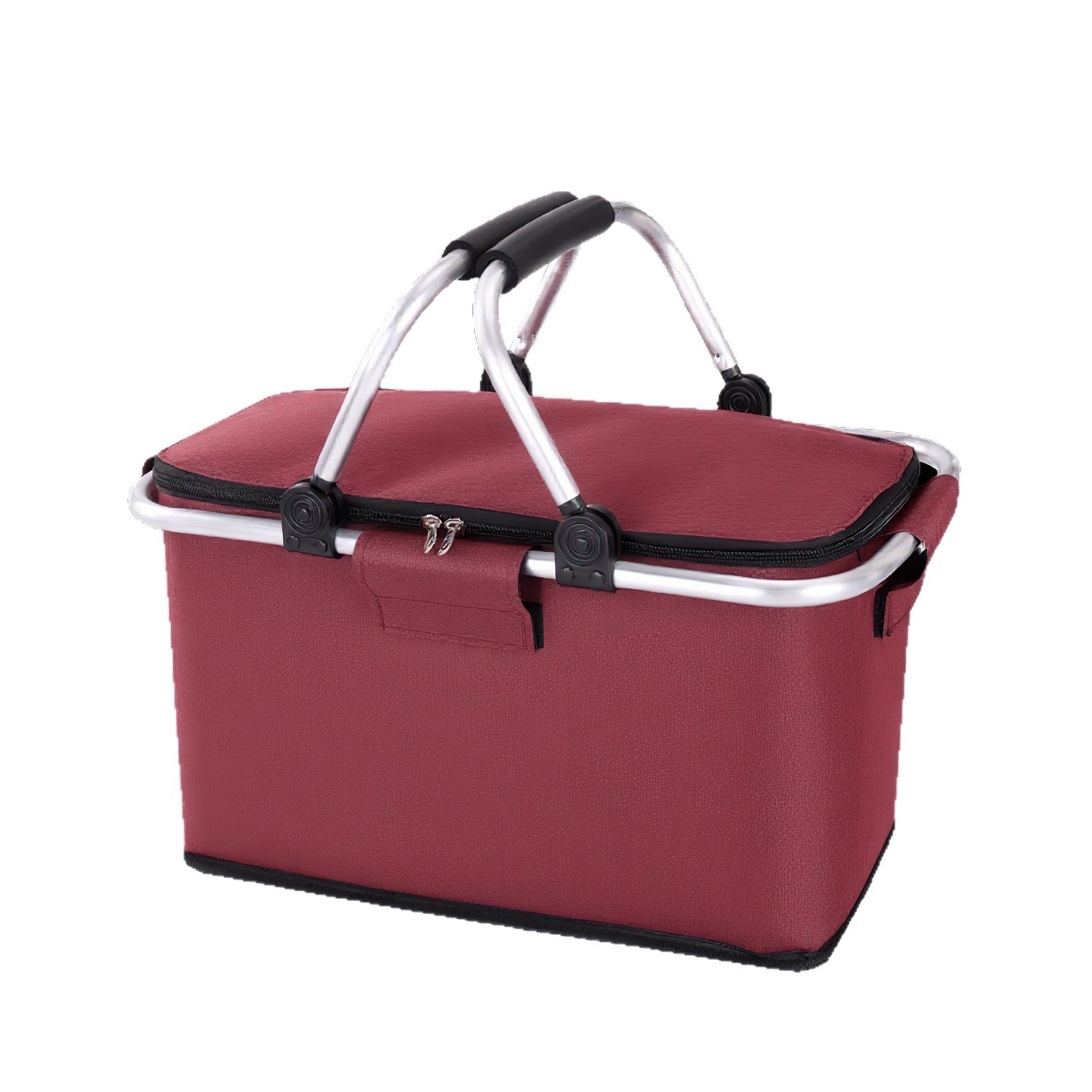 Cross-border best-selling outdoor picnic basket, large-capacity insulated basket, Oxford cloth folding picnic bag, hand-held insulated ice pack Item Picture