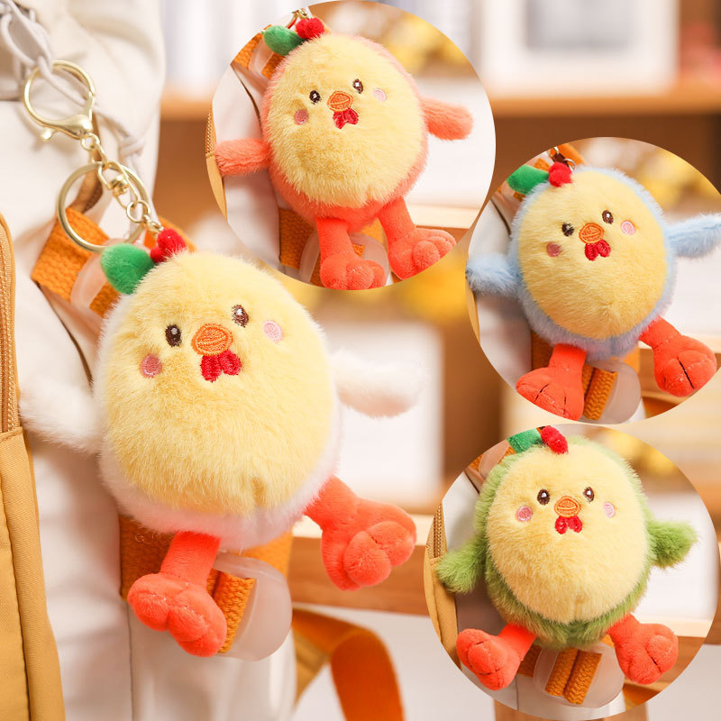 Cartoon fruit plush keychain, cute vegetable pendant, creative fruit schoolbag hanging decoration, girl's gift for best friend accessories Specification image