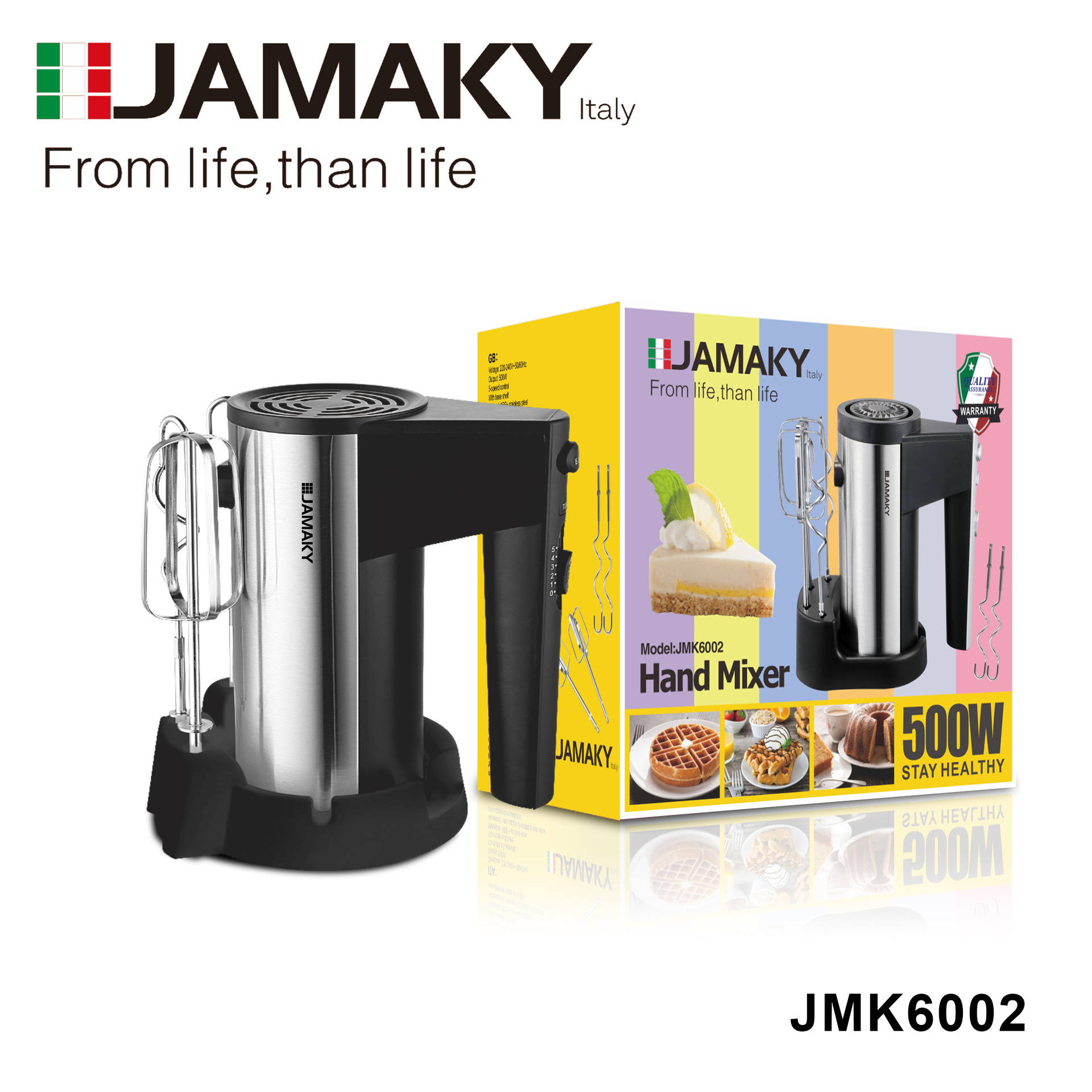 JAMAKY 家用手持电动打蛋器5档调速大功率打蛋器和面奶油搅拌机6002