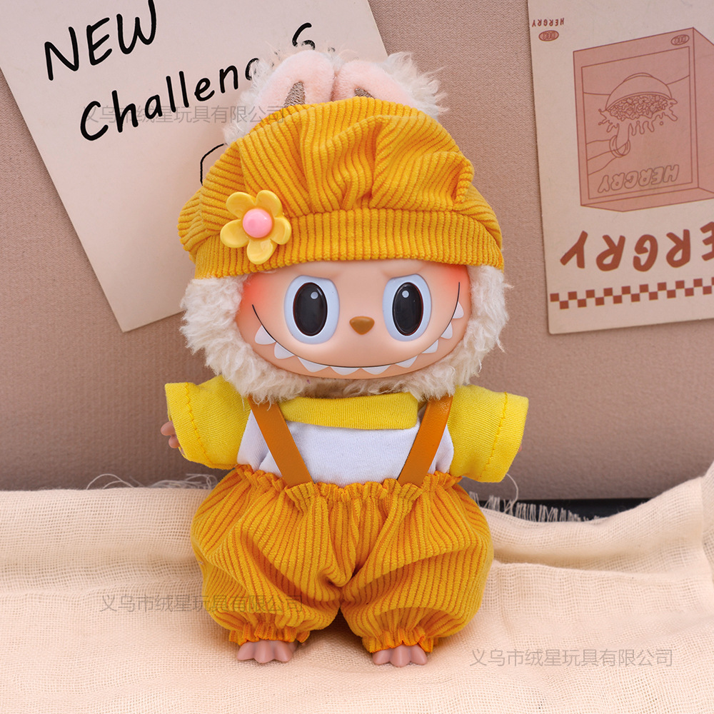 New baby dress, beret, overalls set, 17cm blind box, doll dress, vinyl doll doll, changeable set Specification image