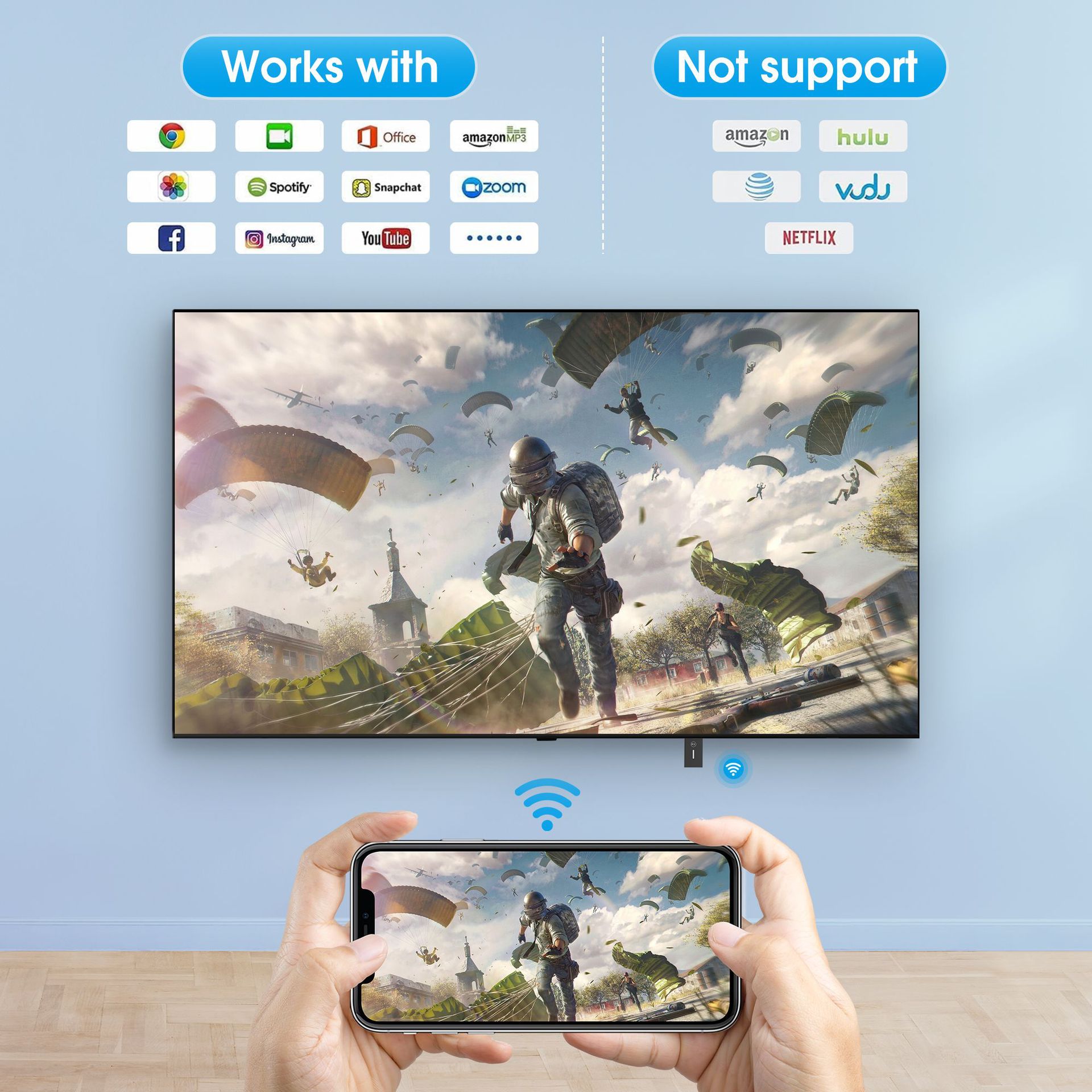 5G point-to-point one-receiver and one-transmitter wireless screen projector, cross-border dedicated high-end HDMI screen transmitter and receiver Application Scenario