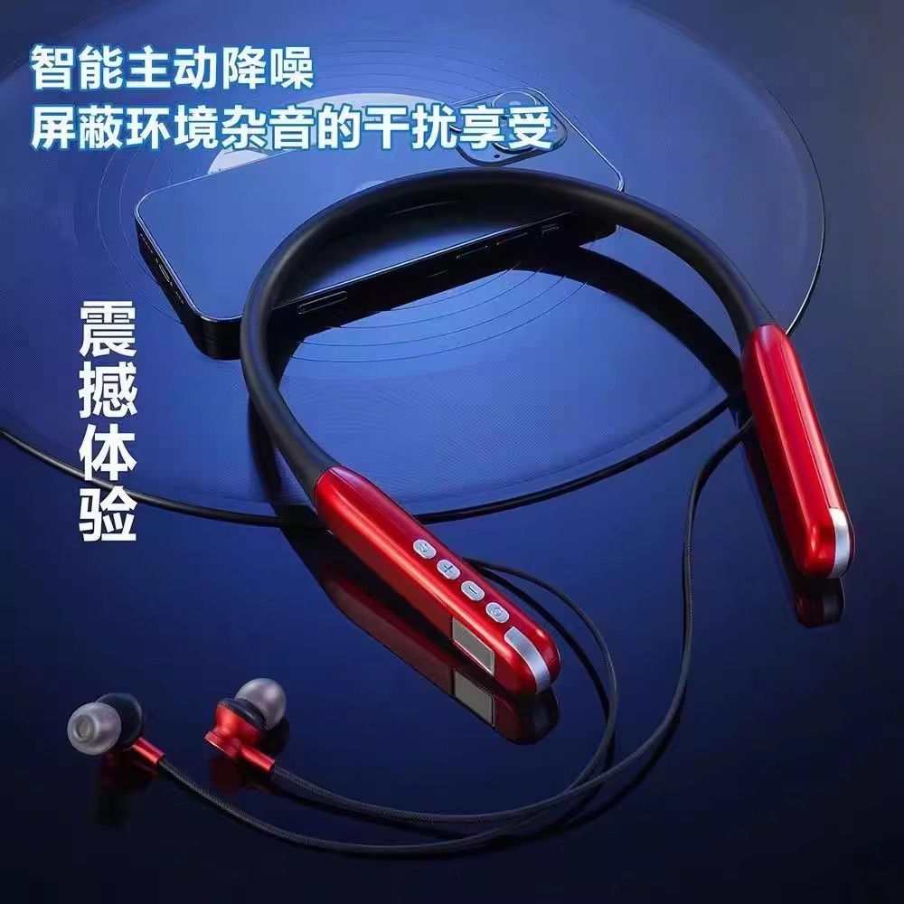 The new G80 neckband wireless Bluetooth headphones feature a high level of sporty appearance and an ultra-long duration with Berlin Sound and noise cancellation Specification image