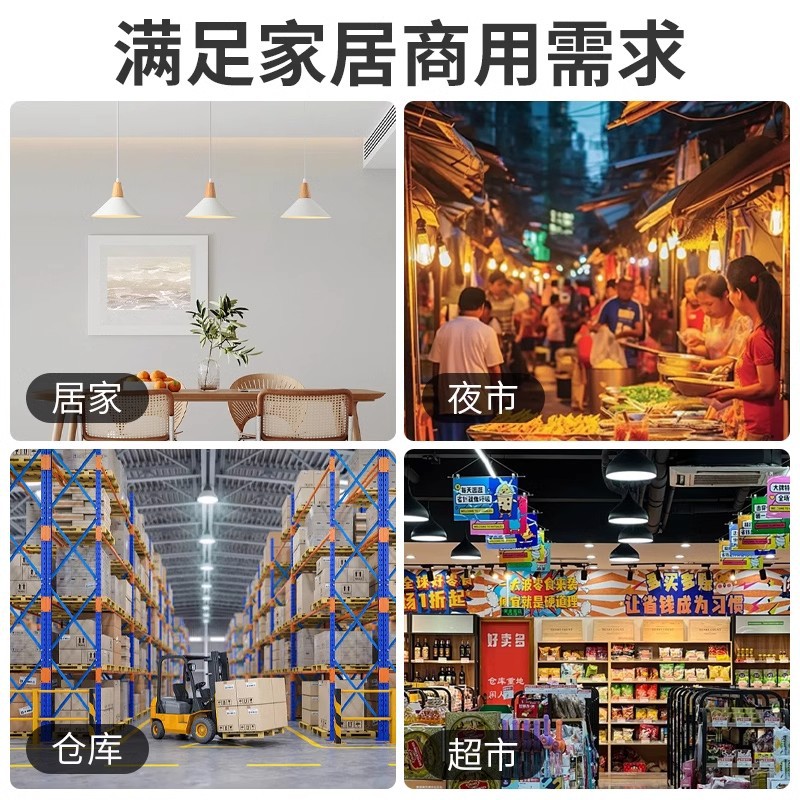 led bulb household E27 screw-top spiral energy-saving lamp, white light super bright, eye-protecting, flicker-free, high-power lighting bulb Item Picture