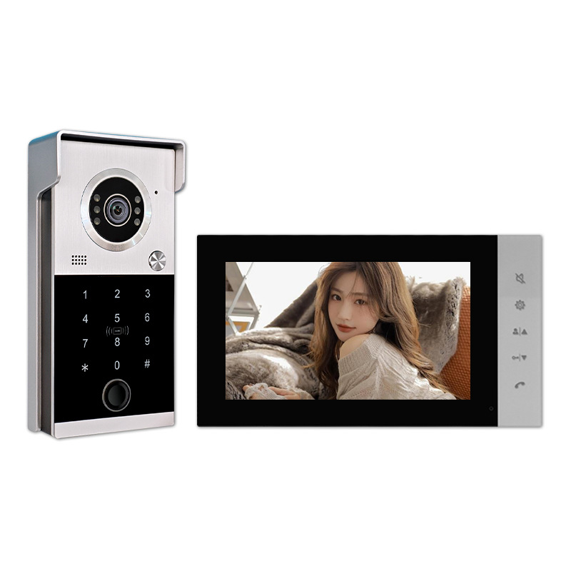Smart video doorbell, home wired villa fingerprint, card swiping, password unlocking, high-definition night vision electronic access control system, smart doorbell for foreign trade export Application Scenario