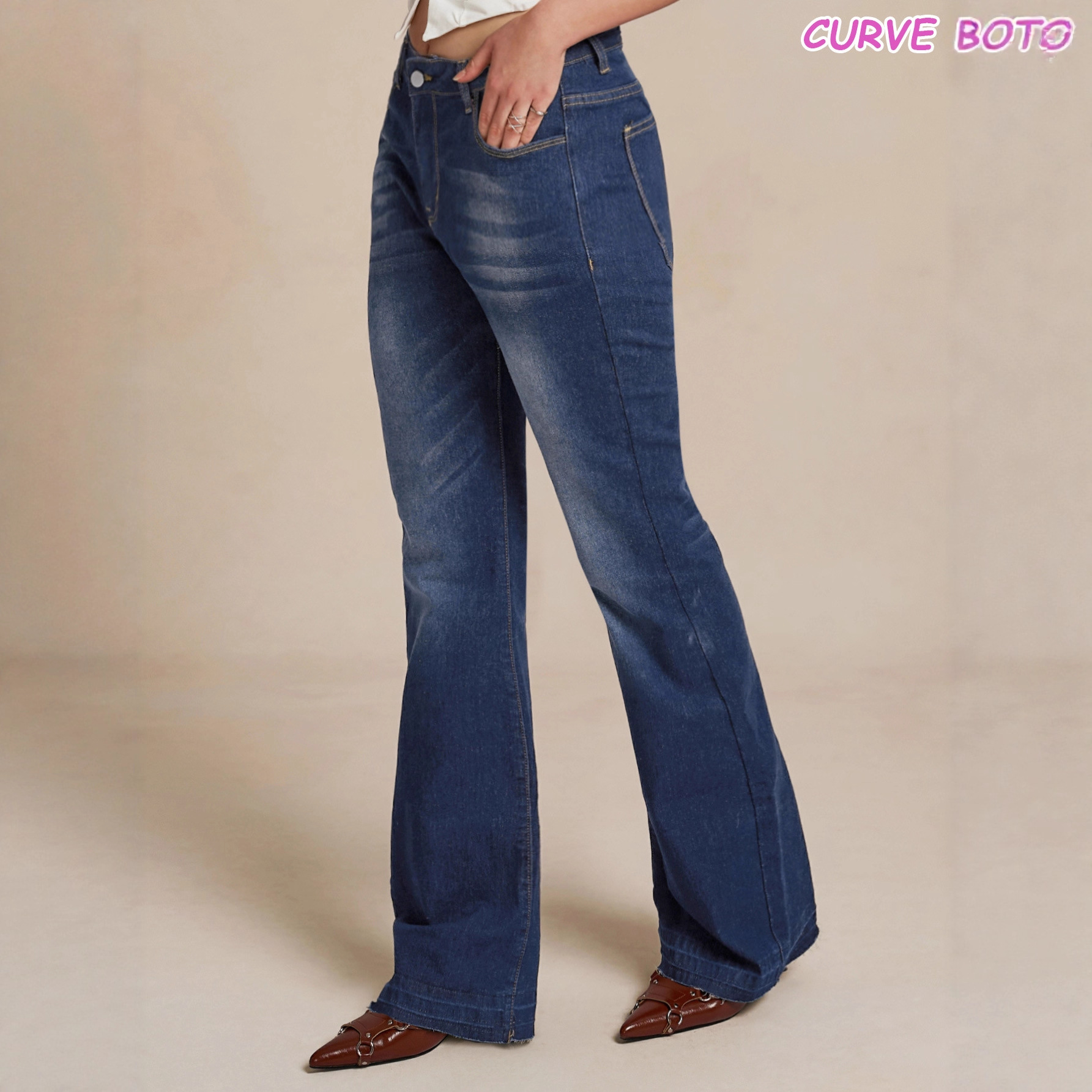 Amazon's new autumn collection of retro stretch jeans for women in Europe and America in 2025, washable slightly flared mid-waisted trousers Application Scenario
