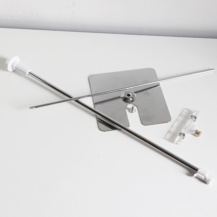 Desktop pop metal display stand, stainless steel telescopic advertising KT board, desktop advertising stand, supermarket display board stand, milk tea shop new product notice base, fresh food counter product label stand, fixed configuration for catering counter display details Picture