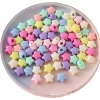 Macaron-colored five-pointed star straight hole scattered beads, diy mobile phone chain keychain material accessories, five-pointed star beads Item Picture