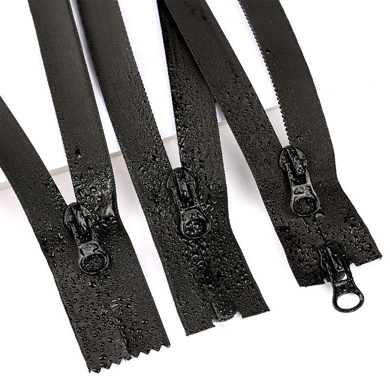 No. 5 nylon waterproof zipper, waterproof single opening, PU super quality material zipper, single opening, outerwear available in stock details Picture