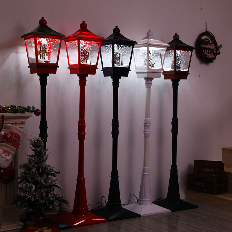 Christmas decorations, Western-style snowfall street lamps, music snow lights, living room display lights, shopping malls, hotels, festival set props Application Scenario