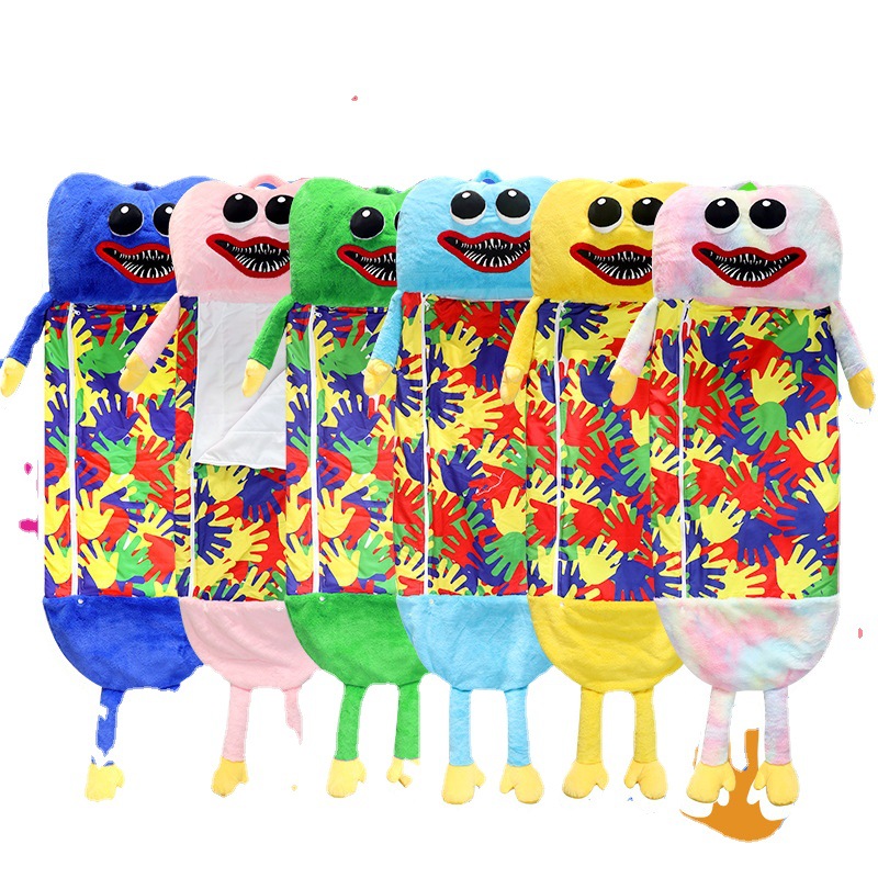 Amazon's best-selling rabbit plush children's multi-color sleeping bag, transformable and storable throw pillow, cartoon Bobby character sleeping bag Application Scenario