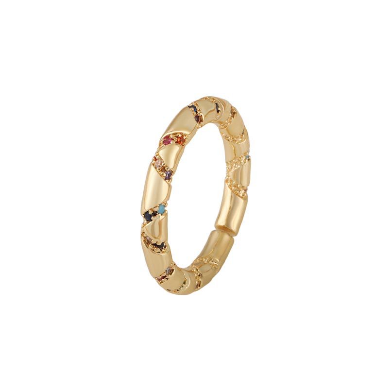 Cross-border best-selling square zircon ring for women, shining, simple and fashionable ear ring accessory, 18K, no color fading Item Picture