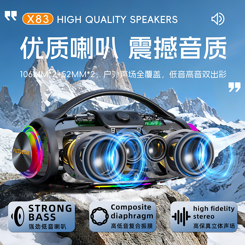 Le Xiangyu 100W Portable Bluetooth Speaker for cross-border Trade, High-power hand-held subwoofer, Outdoor camping Bluetooth speaker Specification image