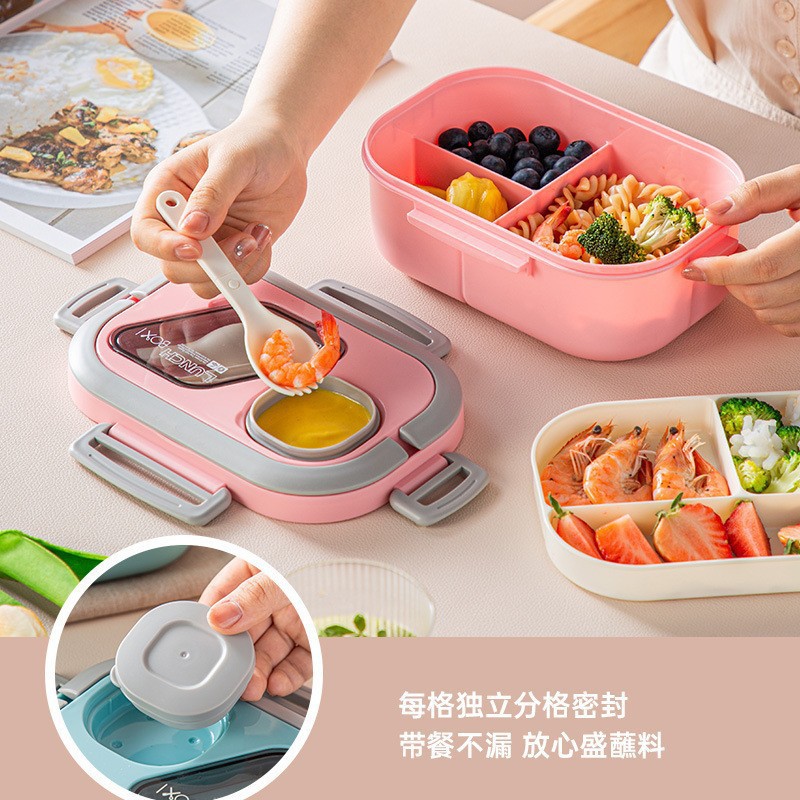 Customized lunch boxes can be put in the microwave oven. They are suitable for office workers, students, and have a high level of appearance. They are also food-grade lunch boxes, tableware, spoons, and food preservation boxes details Picture