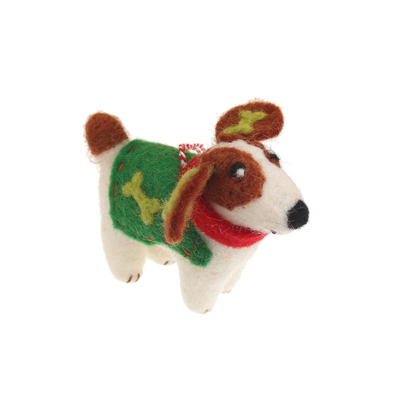 原创手工"鸡飞狗跳"羊毛毡挂件玩偶创意包包挂饰原创动物挂饰批发白底实物图