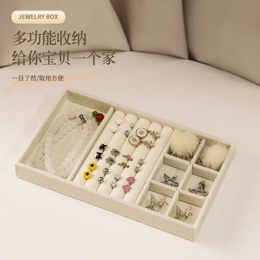Multi-compartment jewelry box, anti-oxidation, anti-oxidation earrings, stud earrings, necklace accessories, exquisite and high-end jewelry storage box details Picture