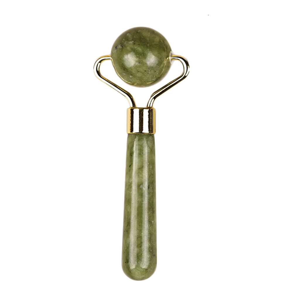 Natural green phoenix jade round ball massager, beauty container, facial and eye jade bead massager, the same style as in beauty salons Item Picture
