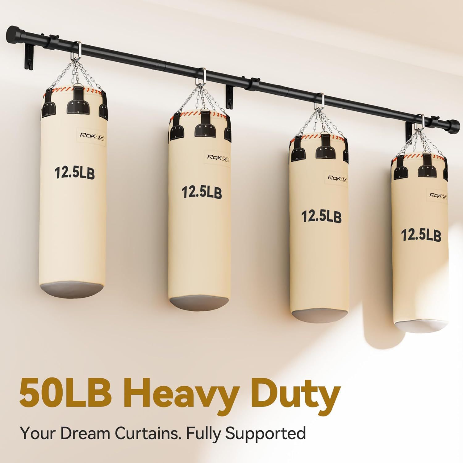 欧美罗马杆窗帘杆黑色单杆双杆顶装轨道工业风杆子打孔重型加厚产品图