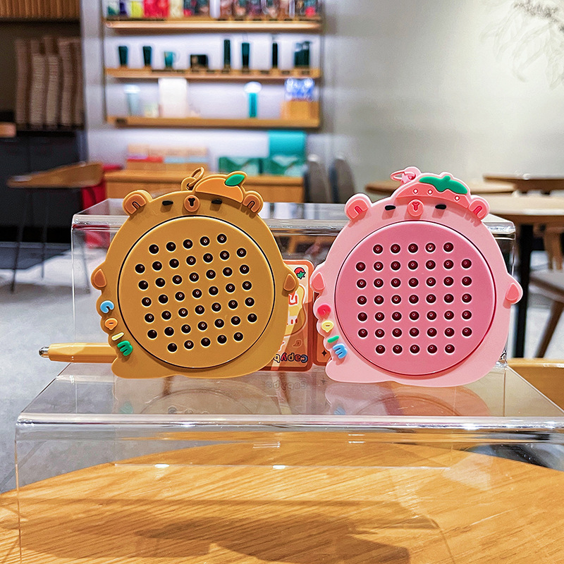 New creative trendy product, capybara magnetic steel ball drawing board keychain, fun, stress-relieving, cute and adorable festival gift details Picture