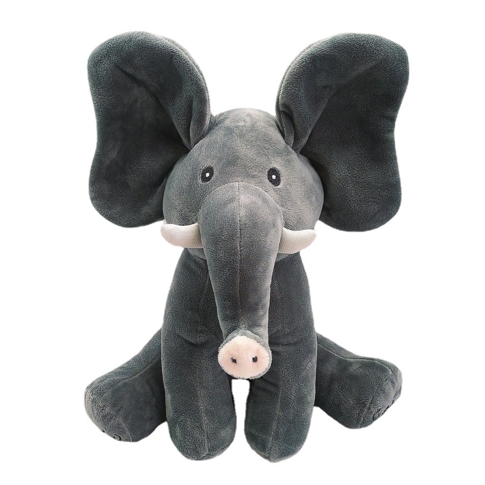 Cross-border new products: Hide-and-seek, elephant covering eyes, little elephant can sing and play, music to soothe the elephant, plush toy Item Picture