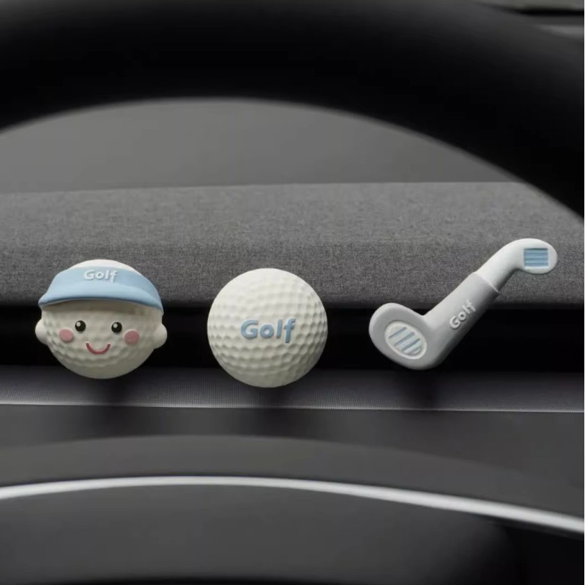车载香薰可爱运动风高尔夫造型汽车中控出风口手绘扩香装饰