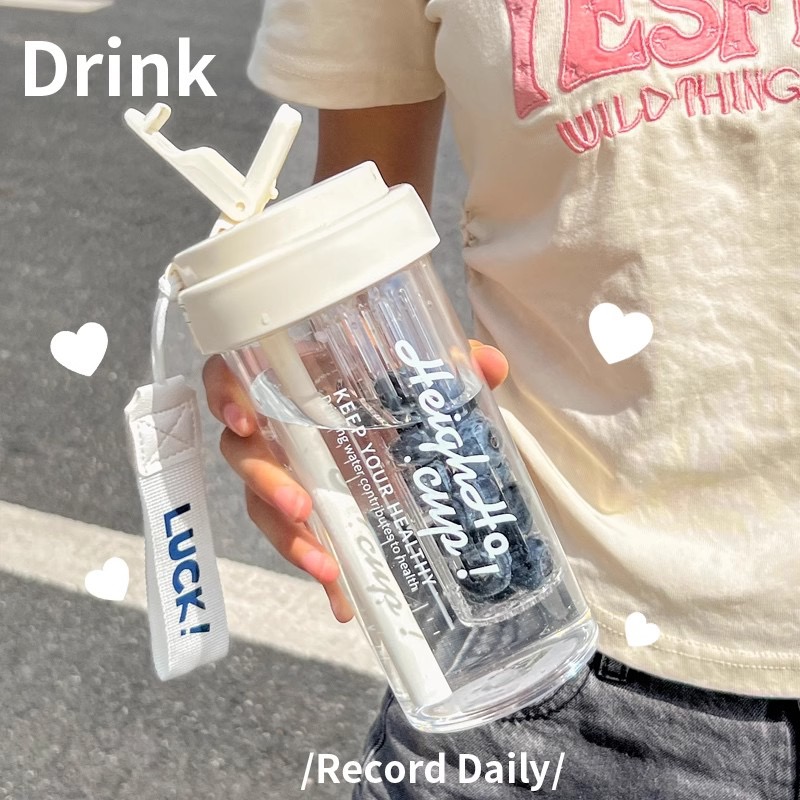 夏天耐高温水杯宁洲塑料新款女生高颜值吸管杯学生保温杯茶水分离 Application Scenario