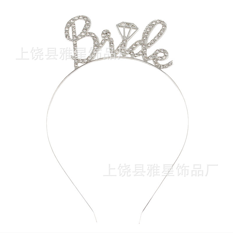 Zinc alloy Bride letter headband, European and American wedding flower girl headband, children's birthday party headband, wedding crown Item Picture