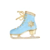 Romantic and fresh blue enamel ice skates brooch, fashionable, light luxury and elegant clothing accessories, exquisite and best-selling brooch Item Picture