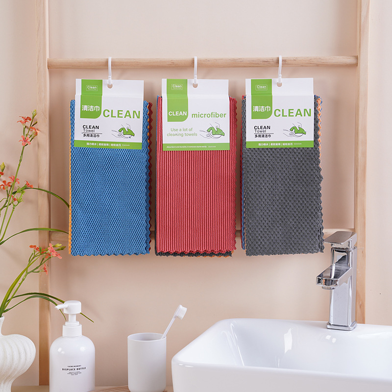 Comercio exterior exportación doble cara toalla de grano de trigo cocina limpieza doméstica paño absorbente toalla de lavado de vajilla distribuidor super idéntico estilo arroz toalla de grano Specification image