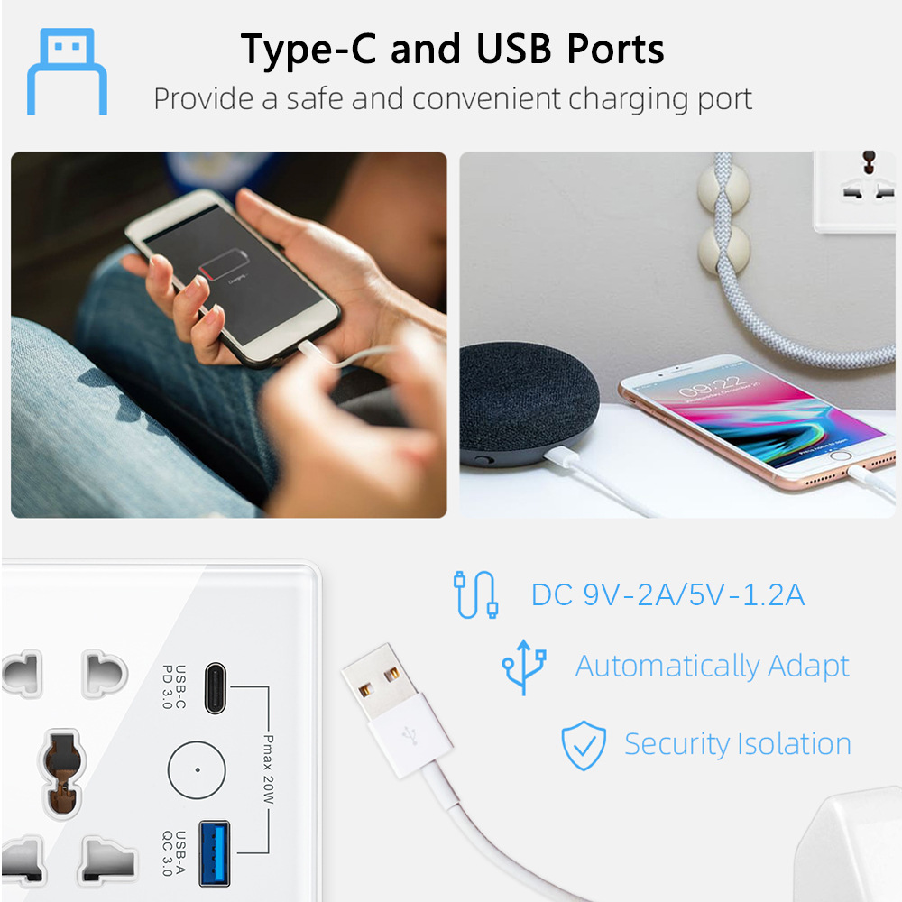 الخربشات الذكية Wifi Quee School Zigbe 5 Type-C + USB لشحن الصوت عن بعد والتوقيت Application Scenario