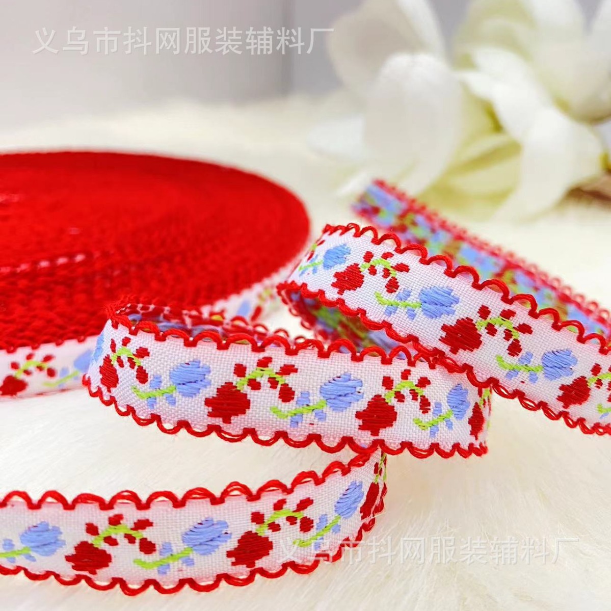 1.4 cm black fungus edge jacquard embroidery ribbon, hair accessory, headwear, edge strap, performance costume accessory Application Scenario