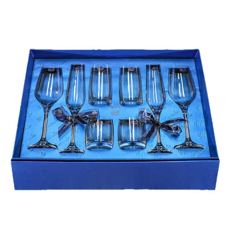 Practical gifts for customers: Czech imported crystal red wine glass gift box set, high-end wine glass, business gift customization Item Picture