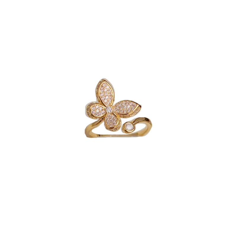 The new summer collection features a minimalist micro-inlaid zircon butterfly open-mouth ring with a unique and fashionable design. It is a versatile index ring that pairs well with accessories Application Scenario