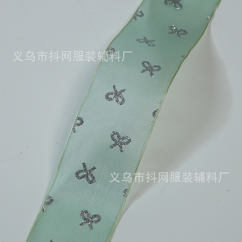 Wholesale of new 4cm hot diamond bow ribbon, DIY hair clips, hair accessories, floral gifts, packaging, baked ribbons Specification image