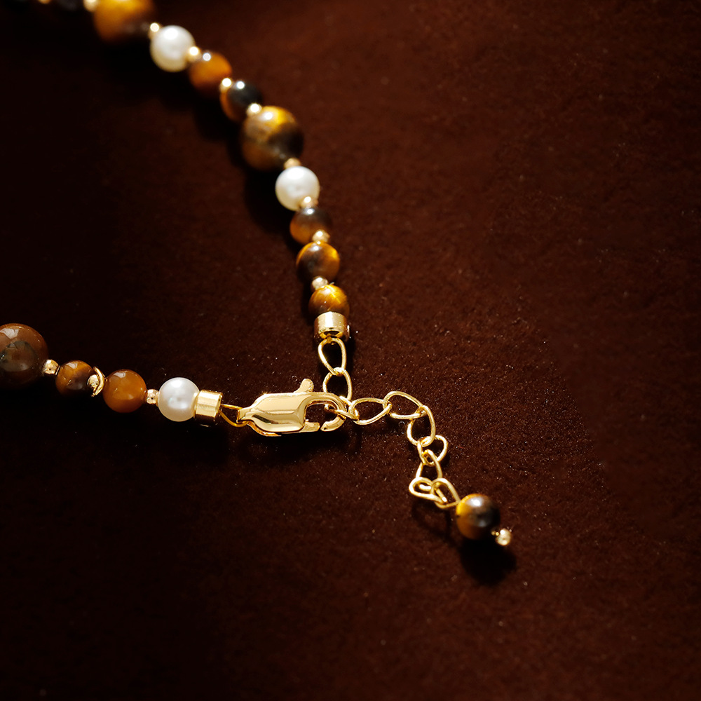 Hyacinth Tiger's Eye beaded bracelet for Autumn and winter 2025, a fashionable, elegant, fair and high-end accessory Specification image