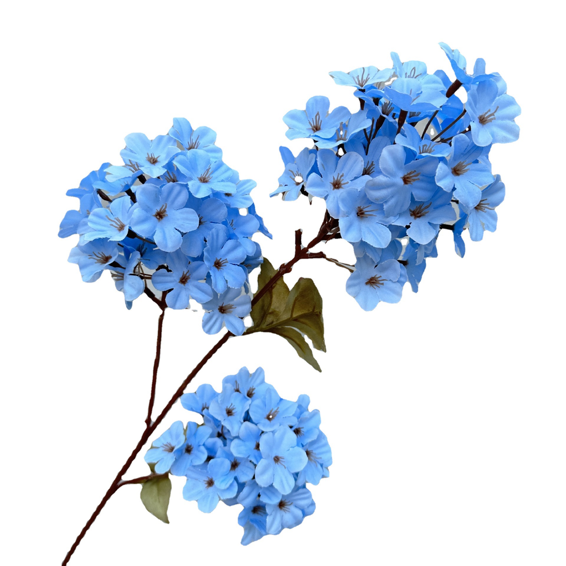 Wholesale of 3-head snowflake hydrangea artificial flowers for wedding roadways, ground arrangement flowers, decorative patterns for prefabricated houses and home decoration Item Picture