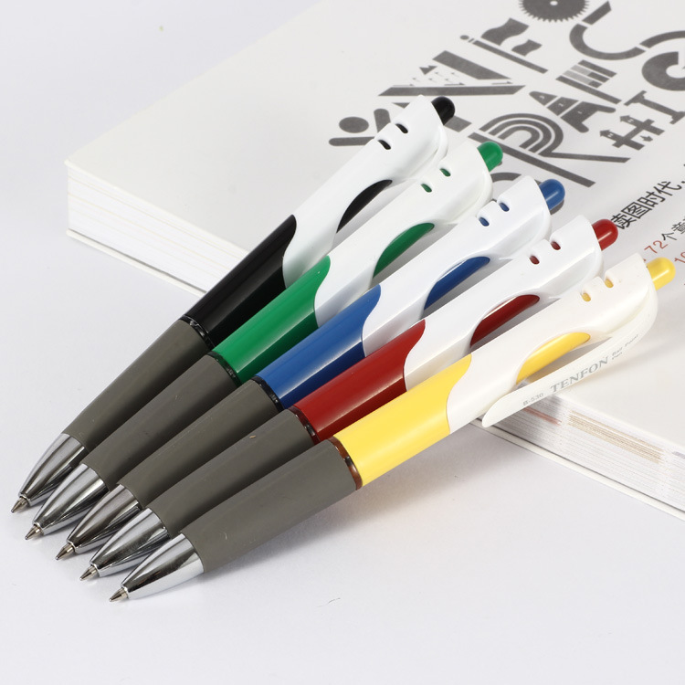 Tianfeng Triangular Advertising Ballpoint Pen, Office Ballpoint pen, Press Plastic Ballpoint pen, 12 pieces per box Specification drawing