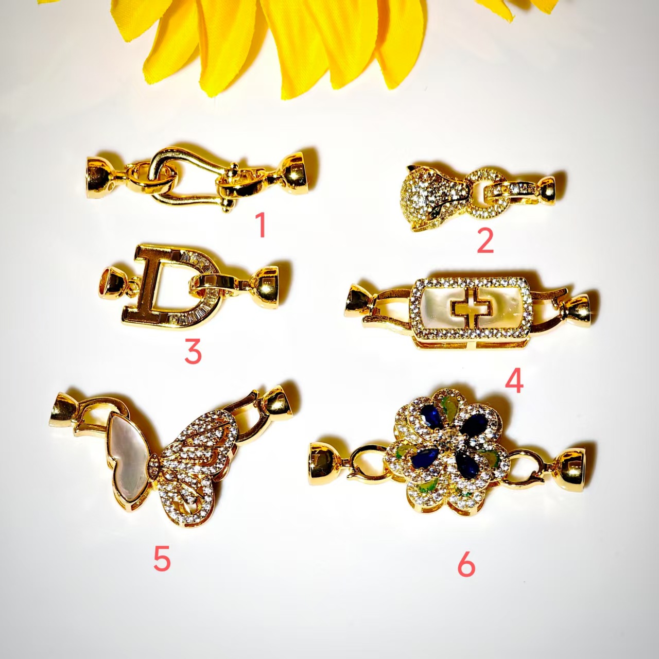 Pearl necklace buckle, cross buckle, electroplated high color retention mother-of-pearl necklace buckle, DIY bracelet, necklace buckle, D-shaped buckle details Picture