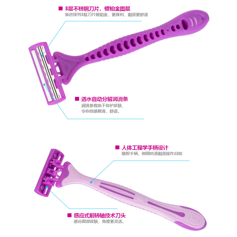 Old-fashioned manual razor Pearl Max Men's three-layer full-body shaving hotel household disposable razor Application Scenario