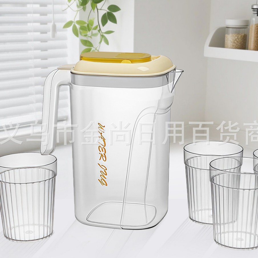 光面直纹透明实色冷水壶家用凉白开果汁新款密封泡花茶柠檬耐高温