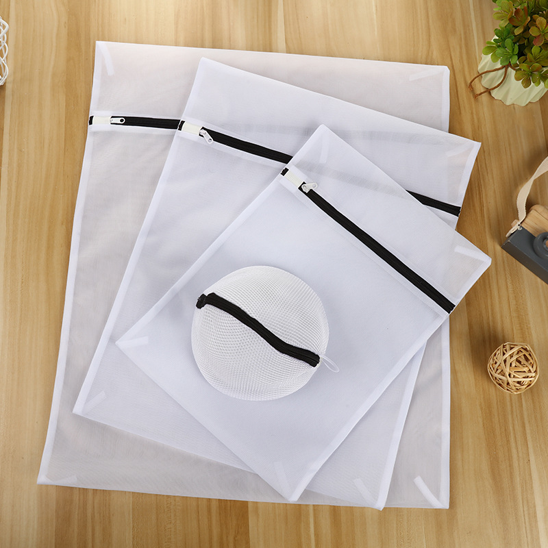 Black zipper laundry bag set, thickened square washing bag with Amazon cross-border washing and care Specification image
