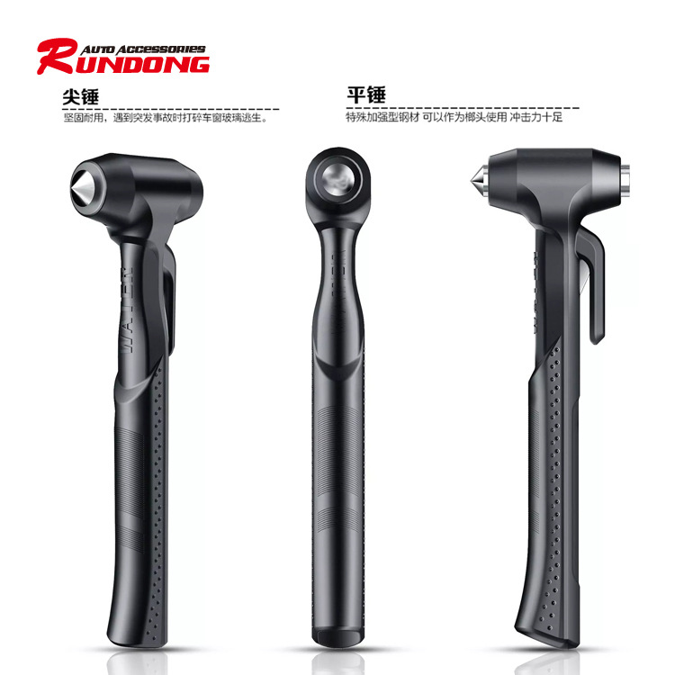 Automotive supplies: Car safety hammer tool with base, car window breaker with cutter, life-saving hammer R-7115 details Picture