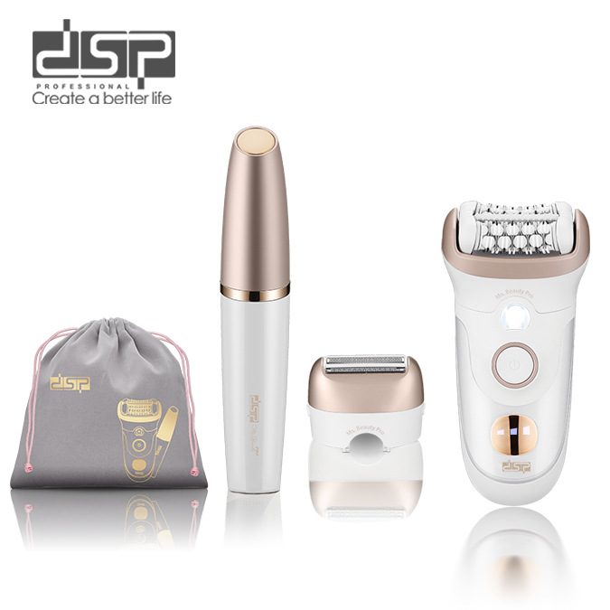 DSP/丹松 电动女士脱毛器腋毛腿毛脱毛仪剃多合一磨脚器拔毛白底实物图