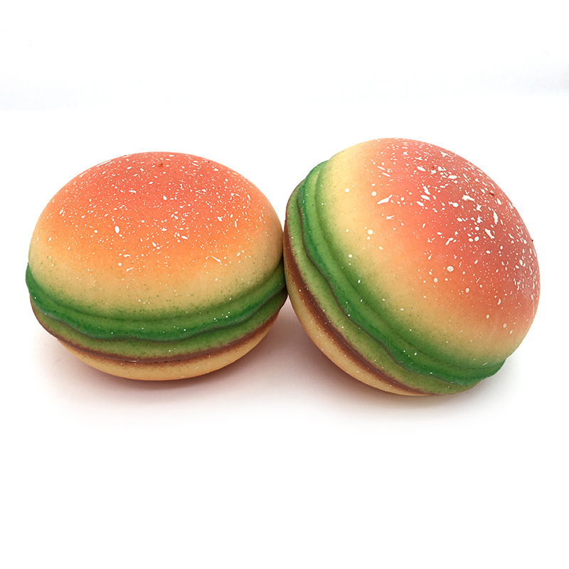 仿真汉堡早餐发泄玩具  西餐发泄球实物面包慢回弹解压捏捏乐