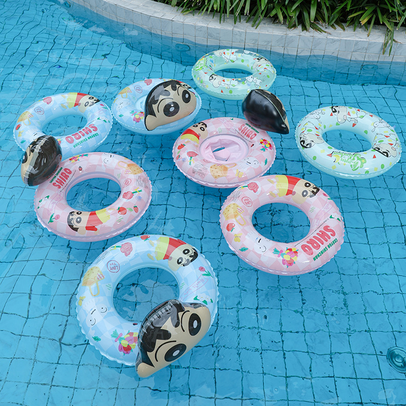 Official authorized swimming rings, Crayon Shin-chan cartoon children's seat rings, 6-10 years old kids, thickened baby swimming rings wholesale details Picture