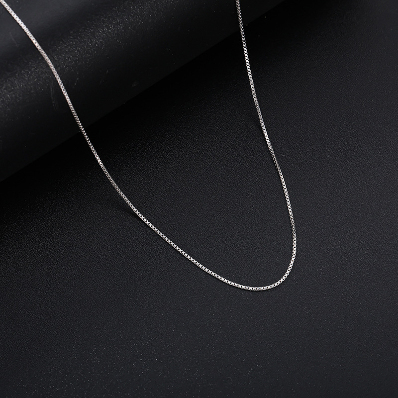 项链女锁骨链裸链无吊坠O字链肖邦链瓦片链盒仔链925纯银饰品尾链详情图4