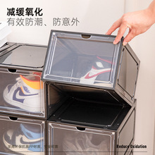 The transparent shoe box basketball shoe cabinet can be stored separately and freely assembled. It is a dust-proof and moisture-proof combination acrylic transparent shoe box Specification image